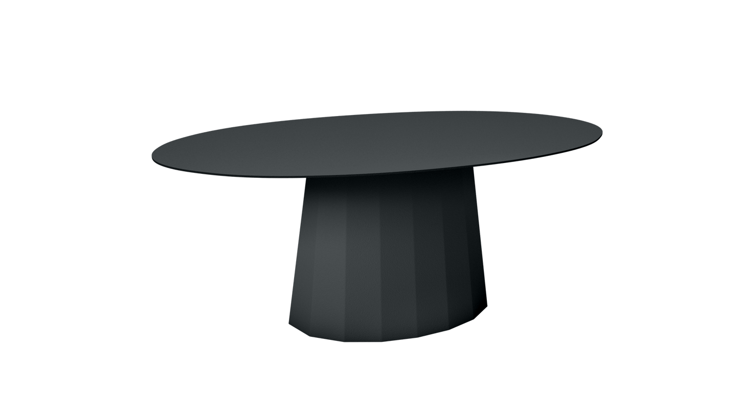 Table basse ovale en aluminium avec pied conique 109cm Ankara - MATIÈRE GRISE - La Maison MilanaiseANKARATABLEBASSEOVALEMET - 9Anthracite 222