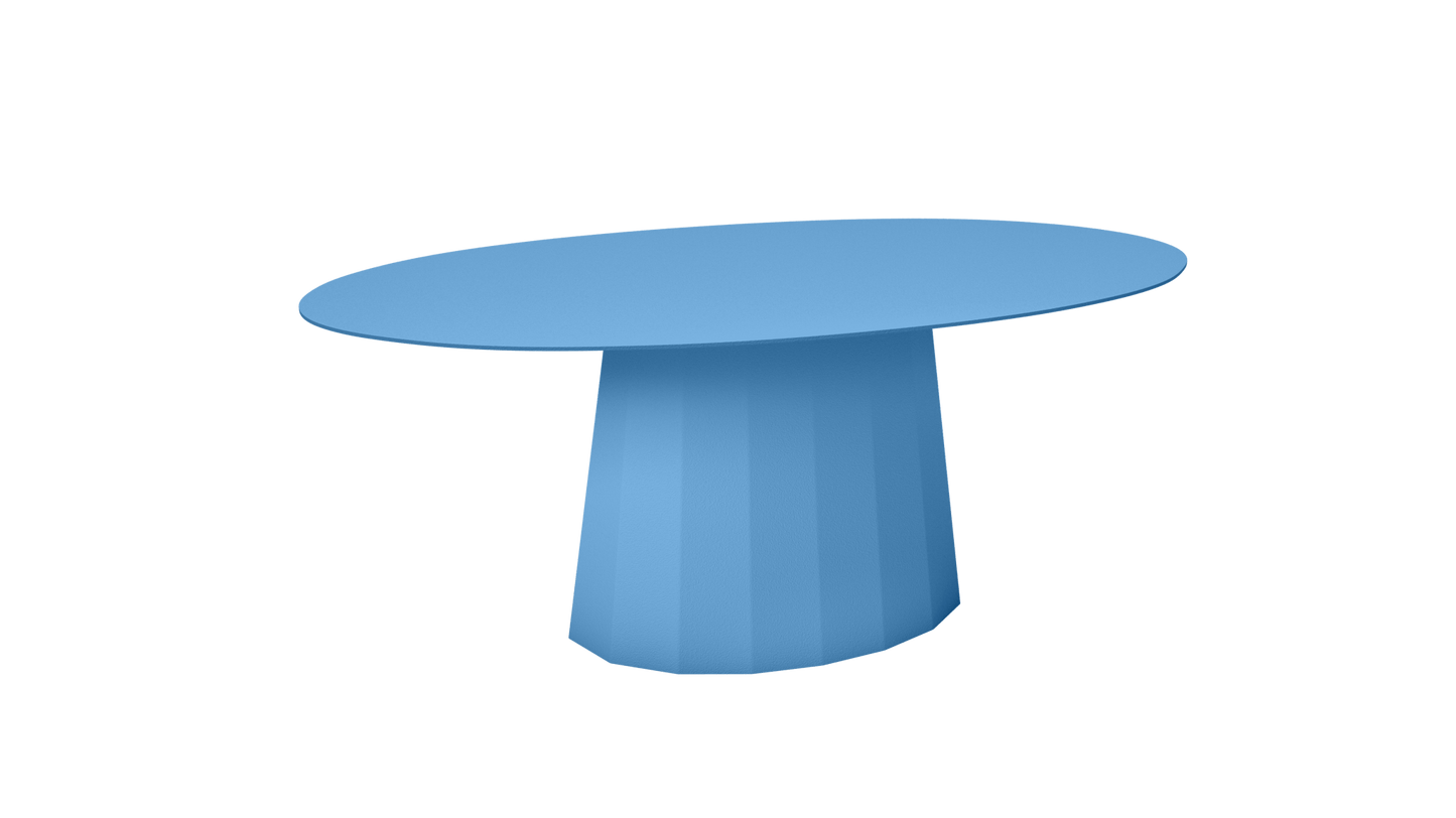 Table basse ovale en aluminium avec pied conique 109cm Ankara - MATIÈRE GRISE - La Maison MilanaiseANKARATABLEBASSEOVALEMET - 45Azur 111