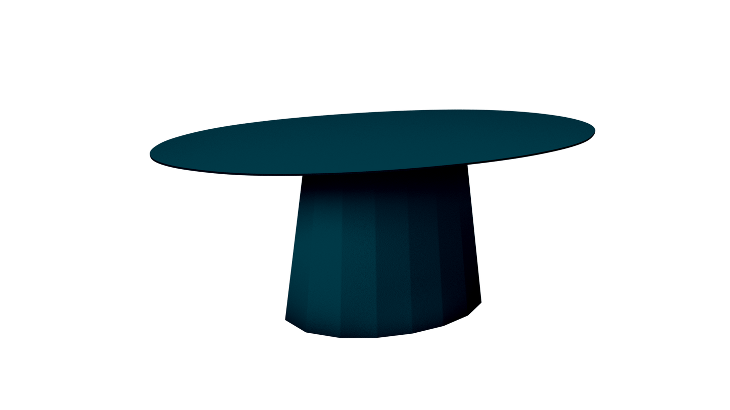 Table basse ovale en aluminium avec pied conique 109cm Ankara - MATIÈRE GRISE - La Maison MilanaiseANKARATABLEBASSEOVALEMET - 41Canard 115