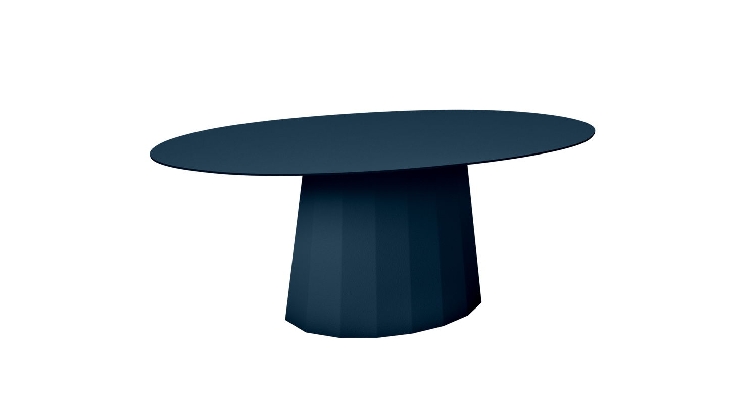 Table basse ovale en aluminium avec pied conique 109cm Ankara - MATIÈRE GRISE - La Maison MilanaiseANKARATABLEBASSEOVALEMET - 15Denim 007