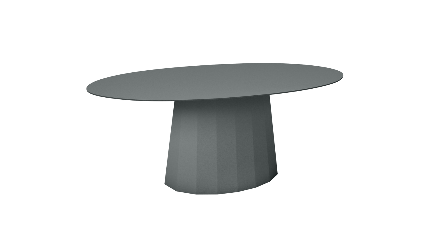 Table basse ovale en aluminium avec pied conique 109cm Ankara - MATIÈRE GRISE - La Maison MilanaiseANKARATABLEBASSEOVALEMET - 7Orage 221