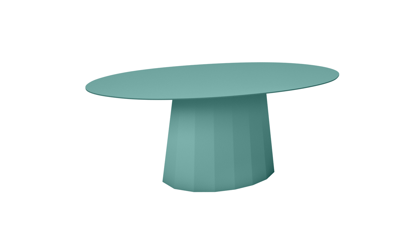 Table basse ovale en aluminium avec pied conique 109cm Ankara - MATIÈRE GRISE - La Maison MilanaiseANKARATABLEBASSEOVALEMET - 49Celadon 006