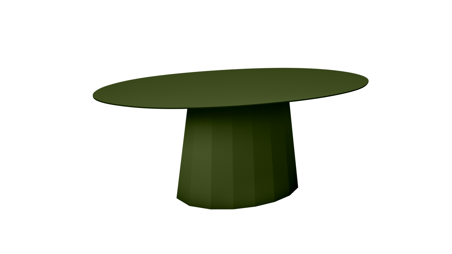 Table basse ovale en aluminium avec pied conique 109cm Ankara - MATIÈRE GRISE - La Maison MilanaiseANKARATABLEBASSEOVALEMET - 55Kaki 122