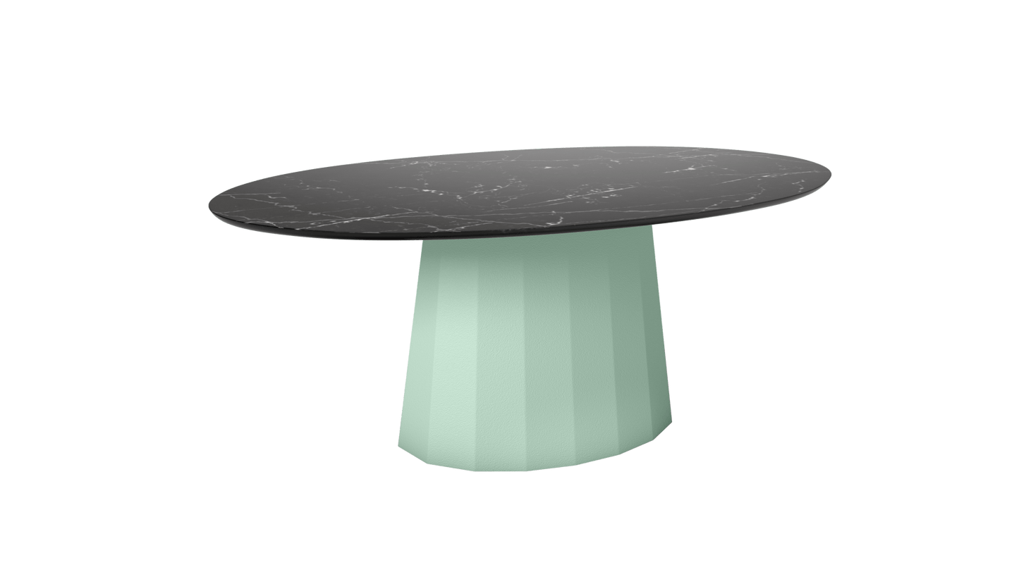 Table basse ovale en marbre avec pied conique en métal 109cm Ankara - MATIÈRE GRISE - La Maison MilanaiseVert d'eau 120Marbre Marquina Noir