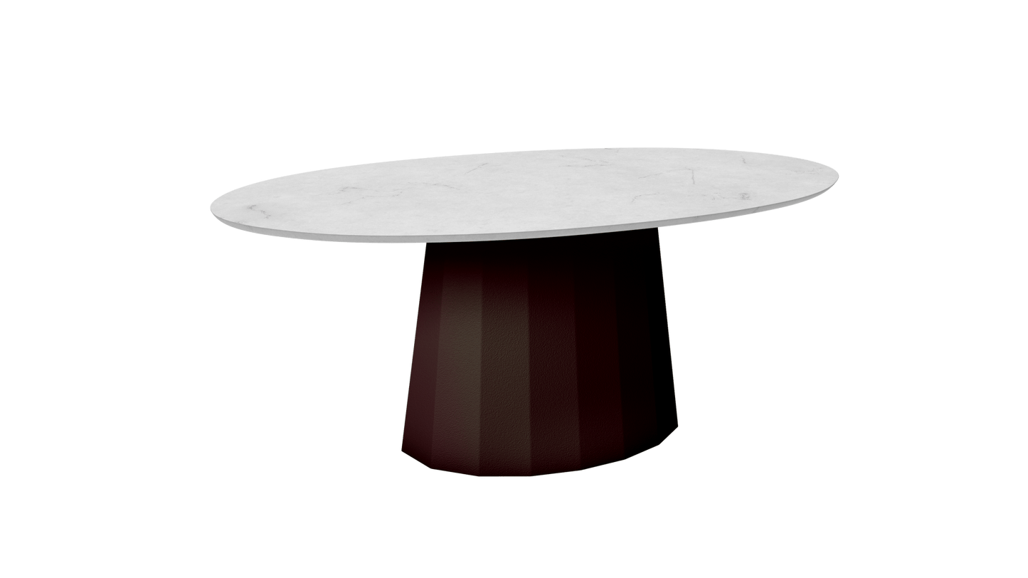 Table basse ovale en marbre avec pied conique en métal 109cm Ankara - MATIÈRE GRISE - La Maison MilanaiseViolet de Mars 171Marbre Carrare Blanc