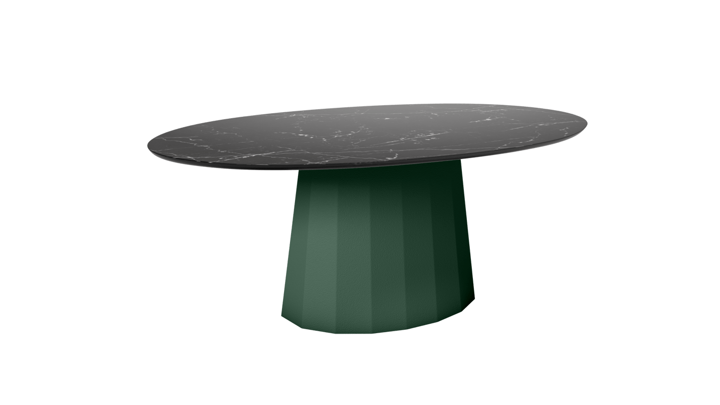 Table basse ovale en marbre avec pied conique en métal 109cm Ankara - MATIÈRE GRISE - La Maison MilanaiseOlive 121Marbre Marquina Noir