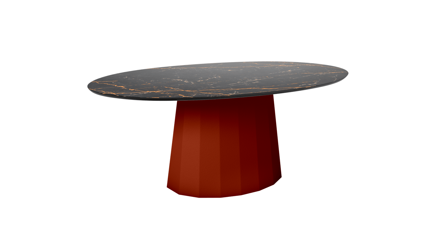 Table basse ovale en marbre avec pied conique en métal 109cm Ankara - MATIERE GRISE - La Maison MilanaiseTerracotta 142