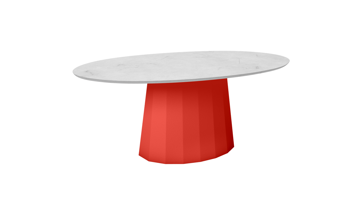 Table basse ovale en marbre avec pied conique en métal 109cm Ankara - MATIÈRE GRISE - La Maison MilanaisePêche 143Marbre Carrare Blanc