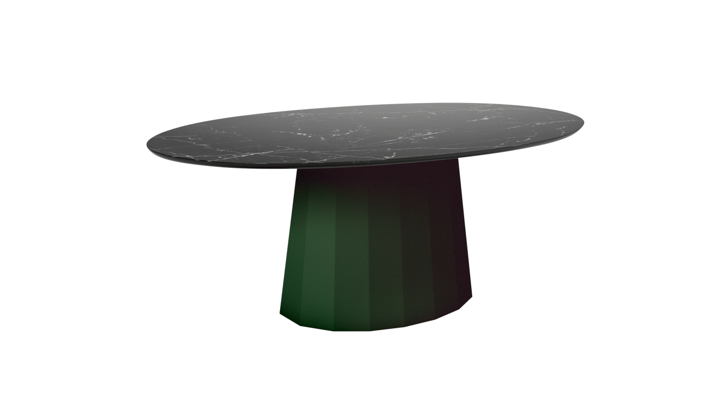 Table basse ovale en marbre avec pied conique en métal 109cm Ankara - MATIÈRE GRISE - La Maison MilanaiseJekyll 123Marbre Marquina Noir