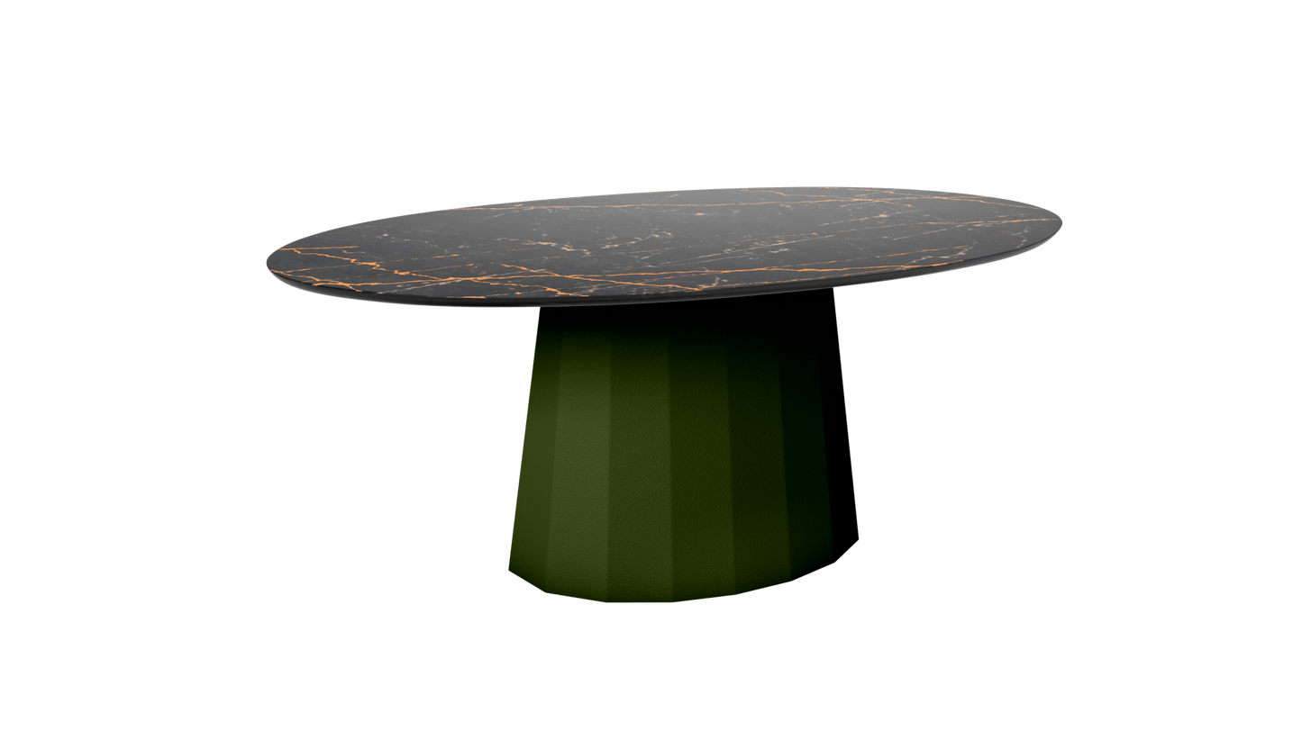 Table basse ovale en marbre avec pied conique en métal 109cm Ankara - MATIERE GRISE - La Maison MilanaiseKaki 122