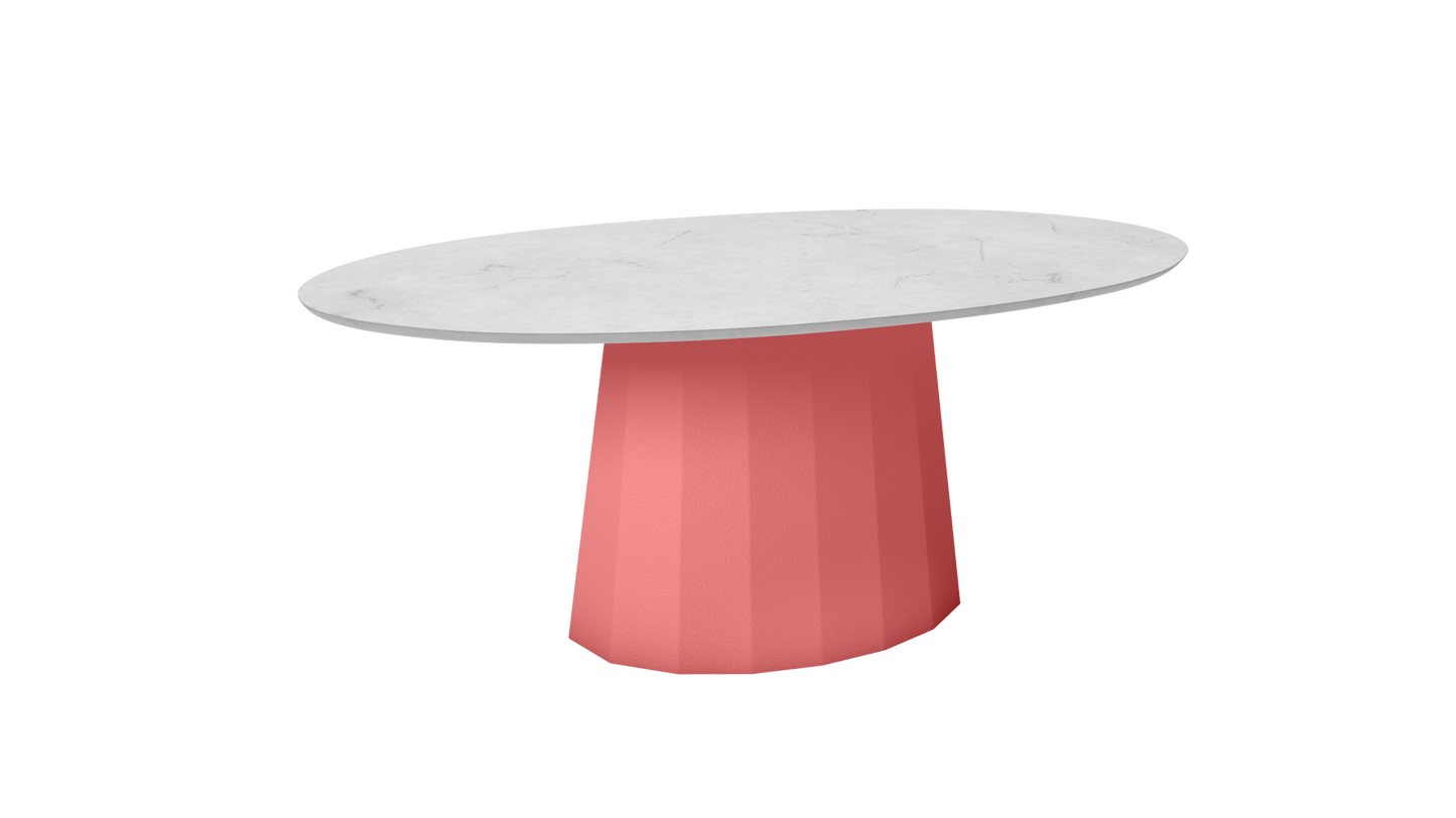 Table basse ovale en marbre avec pied conique en métal 109cm Ankara - MATIÈRE GRISE - La Maison MilanaisePink Lady 163Marbre Carrare Blanc