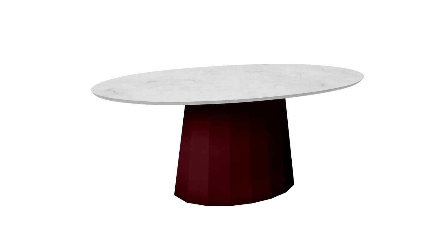 Table basse ovale en marbre avec pied conique en métal 109cm Ankara - MATIÈRE GRISE - La Maison MilanaiseBourgogne 153Marbre Carrare Blanc