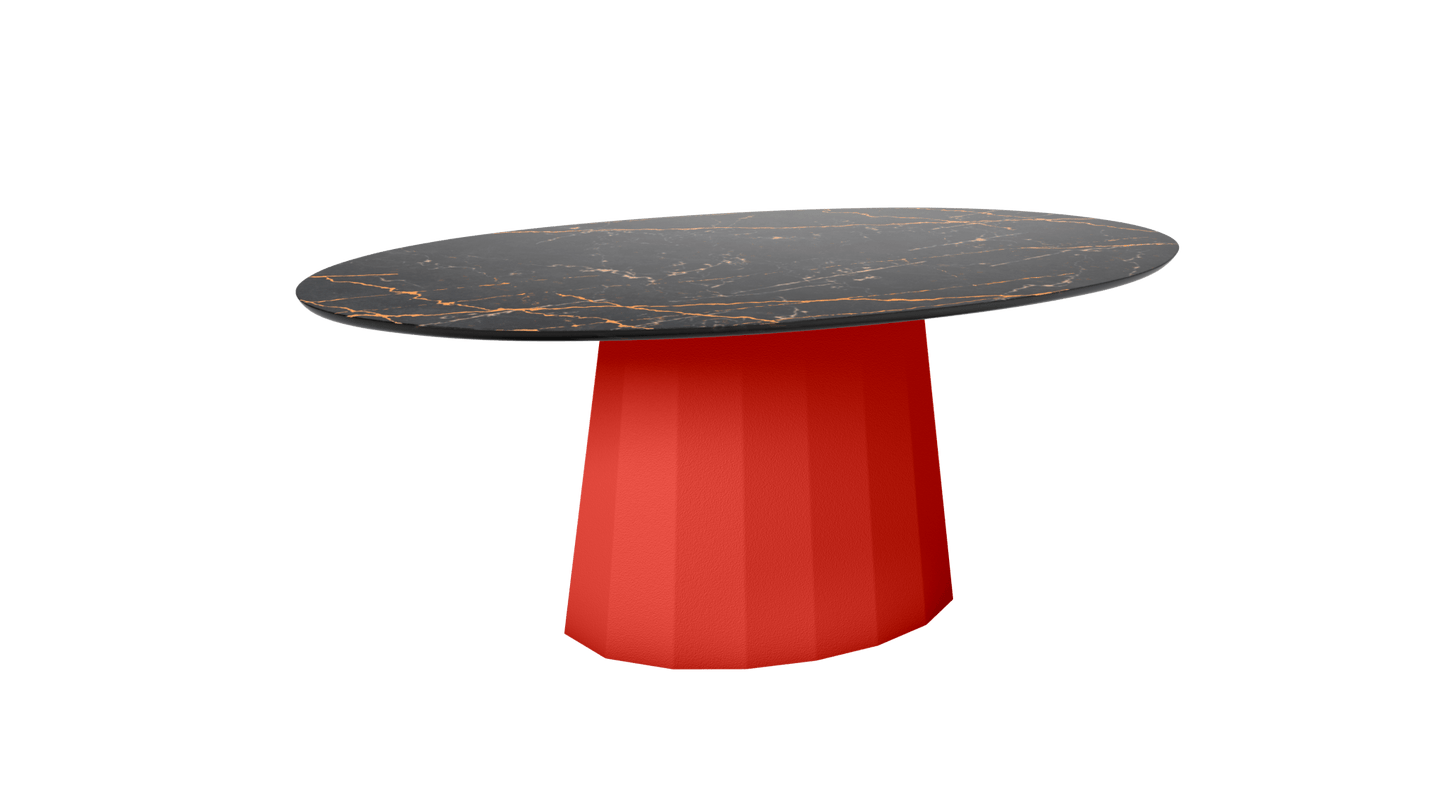 Table basse ovale en marbre avec pied conique en métal 109cm Ankara - MATIERE GRISE - La Maison MilanaisePêche 143