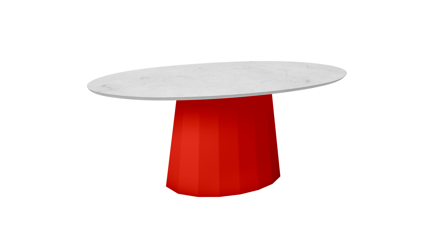 Table basse ovale en marbre avec pied conique en métal 109cm Ankara - MATIÈRE GRISE - La Maison MilanaiseCorail 032Marbre Carrare Blanc