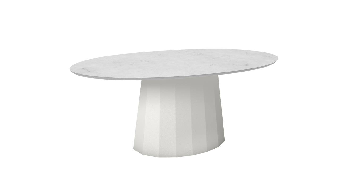 Table basse ovale en marbre avec pied conique en métal 109cm Ankara - MATIÈRE GRISE - La Maison MilanaiseCraie 023Marbre Carrare Blanc