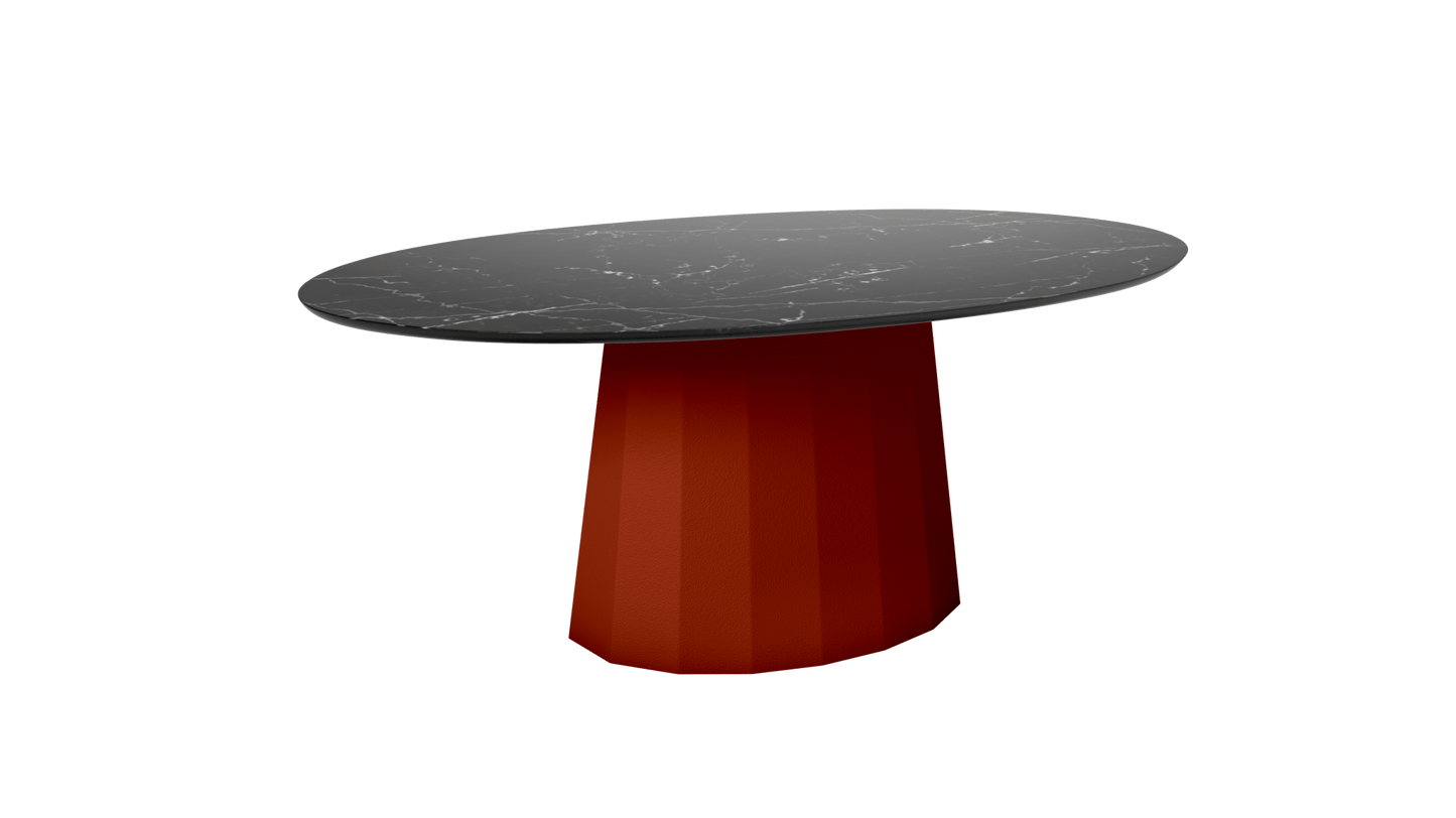 Table basse ovale en marbre avec pied conique en métal 109cm Ankara - MATIÈRE GRISE - La Maison MilanaiseTerracotta 142Marbre Marquina Noir