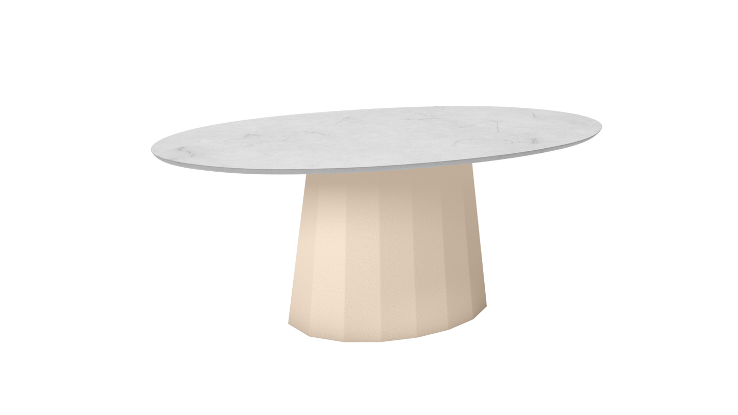 Table basse ovale en marbre avec pied conique en métal 109cm Ankara - MATIÈRE GRISE - La Maison MilanaiseEggshell 161Marbre Carrare Blanc