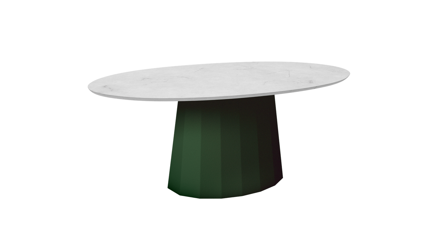 Table basse ovale en marbre avec pied conique en métal 109cm Ankara - MATIÈRE GRISE - La Maison MilanaiseJekyll 123Marbre Carrare Blanc