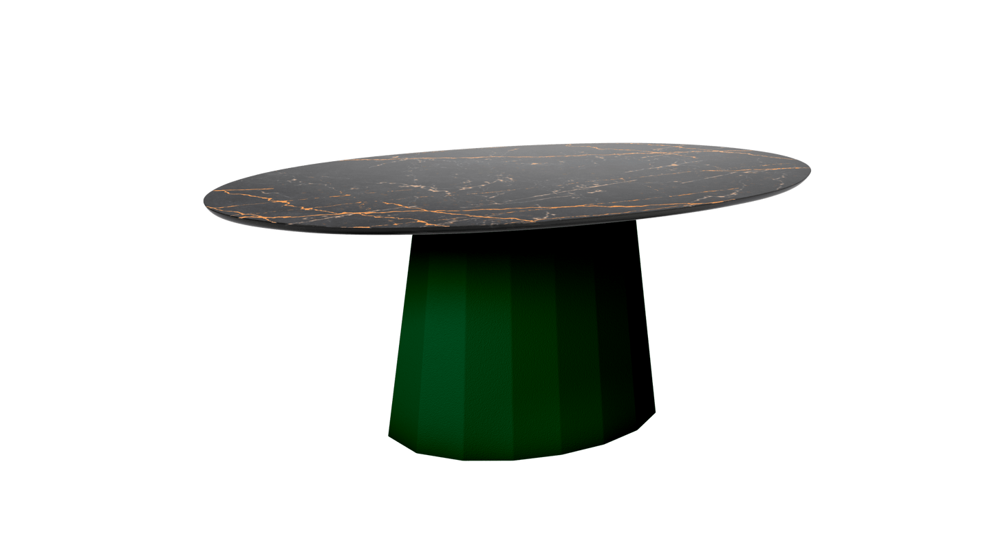 Table basse ovale en marbre avec pied conique en métal 109cm Ankara - MATIERE GRISE - La Maison MilanaiseCanopée 124