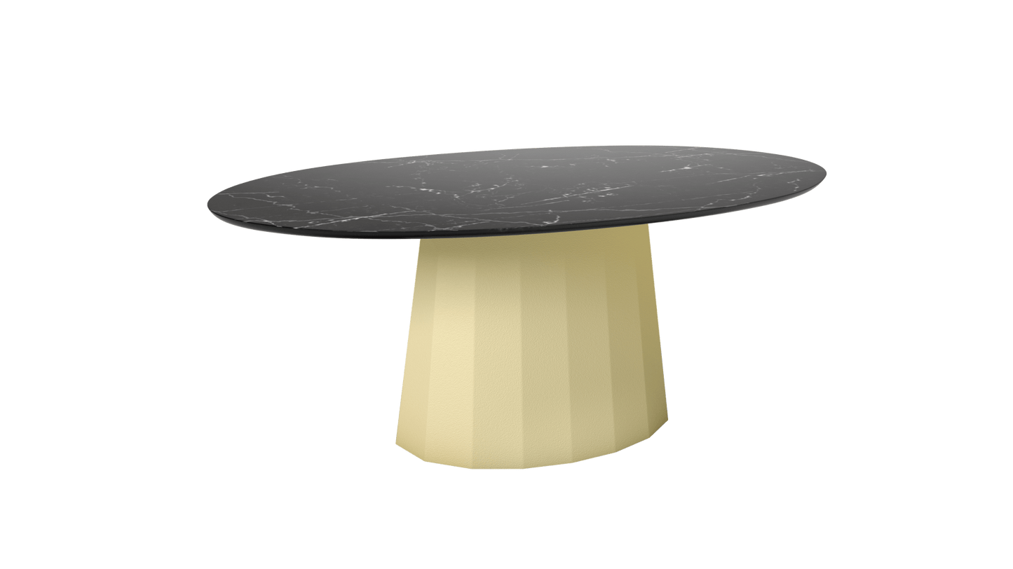 Table basse ovale en marbre avec pied conique en métal 109cm Ankara - MATIÈRE GRISE - La Maison MilanaiseChampagne 231Marbre Marquina Noir