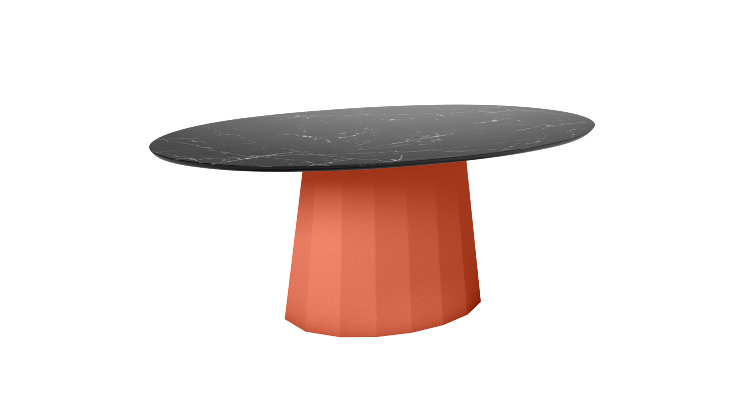 Table basse ovale en marbre avec pied conique en métal 109cm Ankara - MATIÈRE GRISE - La Maison MilanaiseOrange givré 144Marbre Marquina Noir