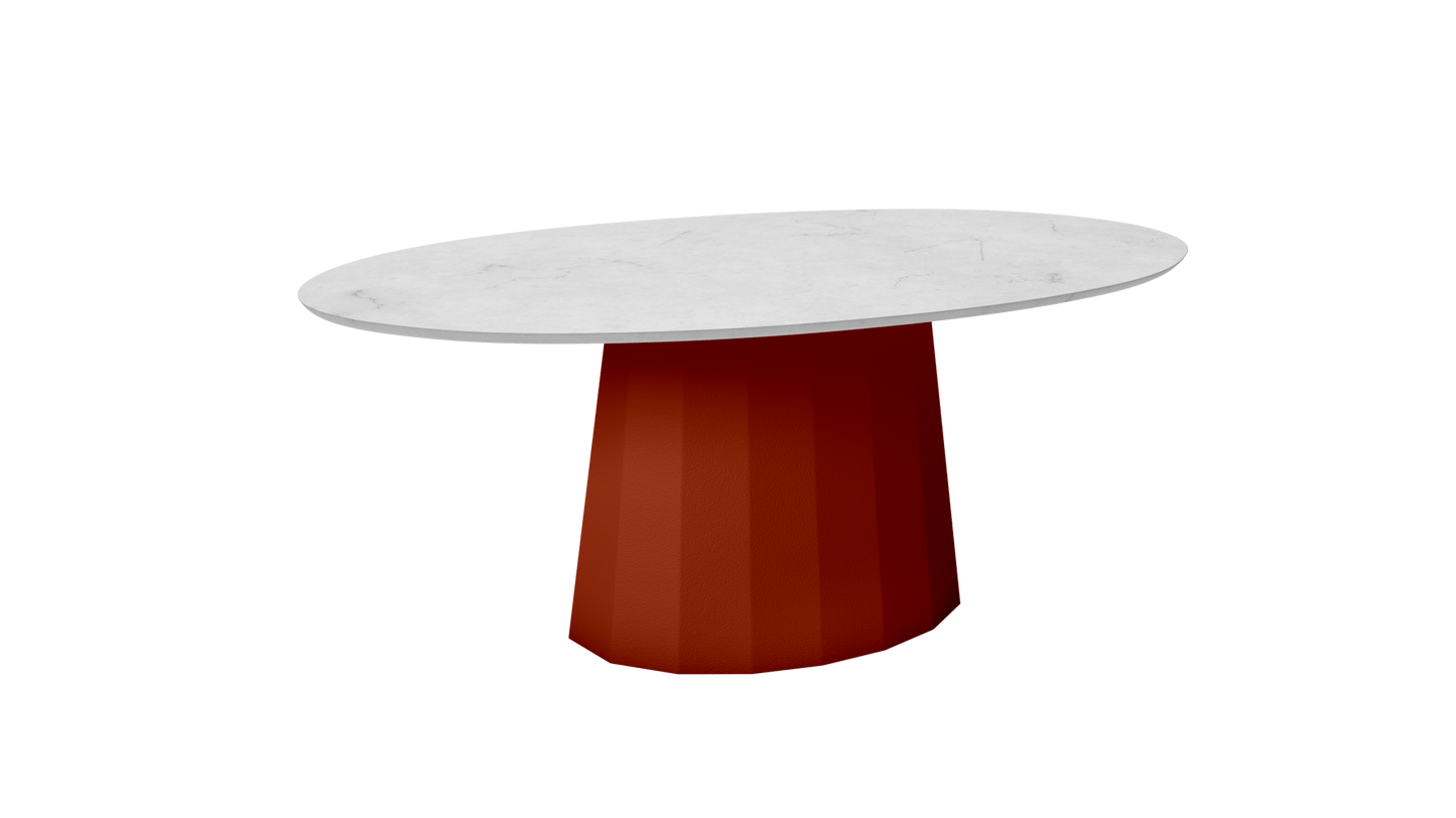 Table basse ovale en marbre avec pied conique en métal 109cm Ankara - MATIÈRE GRISE - La Maison MilanaiseTerracotta 142Marbre Carrare Blanc