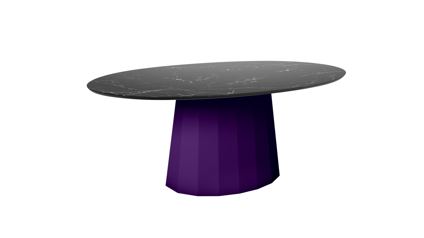 Table basse ovale en marbre avec pied conique en métal 109cm Ankara - MATIÈRE GRISE - La Maison MilanaiseUltra Violet 172Marbre Marquina Noir