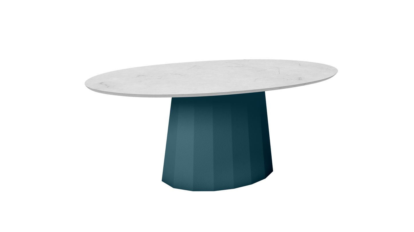 Table basse ovale en marbre avec pied conique en métal 109cm Ankara - MATIÈRE GRISE - La Maison MilanaiseHoule 116Marbre Carrare Blanc