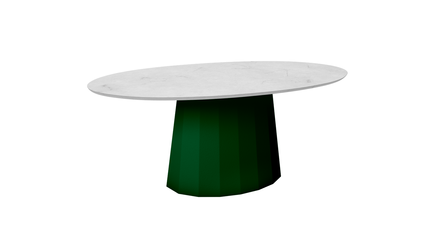 Table basse ovale en marbre avec pied conique en métal 109cm Ankara - MATIÈRE GRISE - La Maison MilanaiseCanopée 124Marbre Carrare Blanc