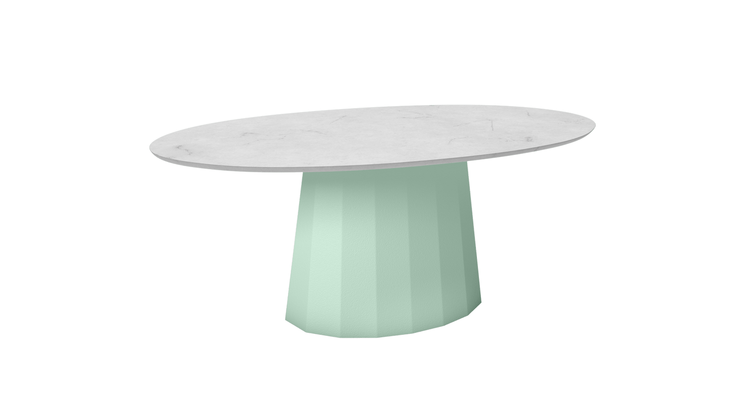 Table basse ovale en marbre avec pied conique en métal 109cm Ankara - MATIÈRE GRISE - La Maison MilanaiseVert d'eau 120Marbre Carrare Blanc