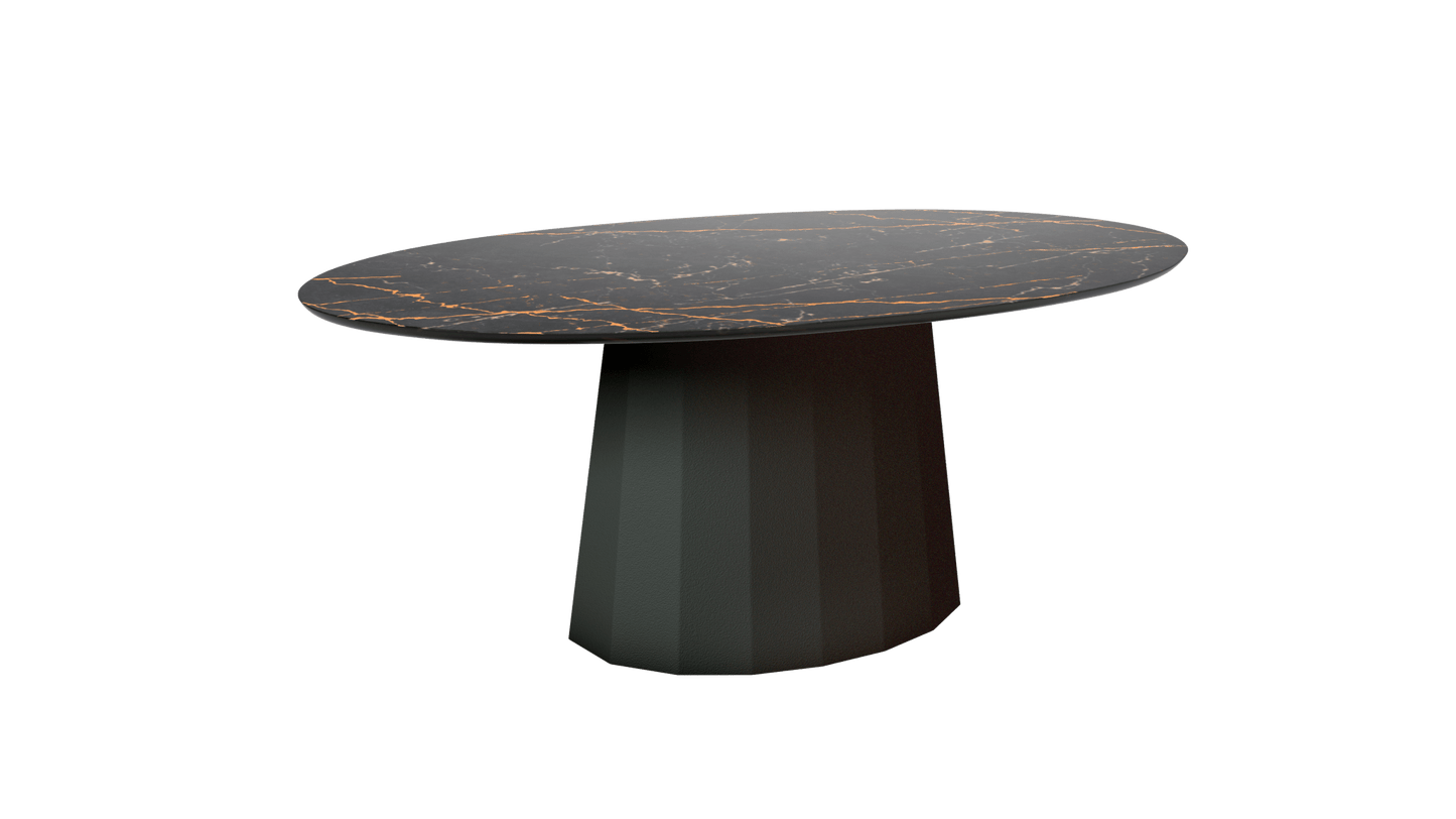 Table basse ovale en marbre avec pied conique en métal 109cm Ankara - MATIERE GRISE - La Maison MilanaiseWinners 223