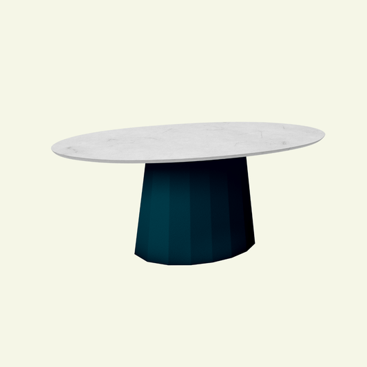 Table basse ovale en marbre avec pied conique en métal 109cm Ankara - MATIÈRE GRISE - La Maison MilanaiseEggshell 161Marbre Carrare Blanc