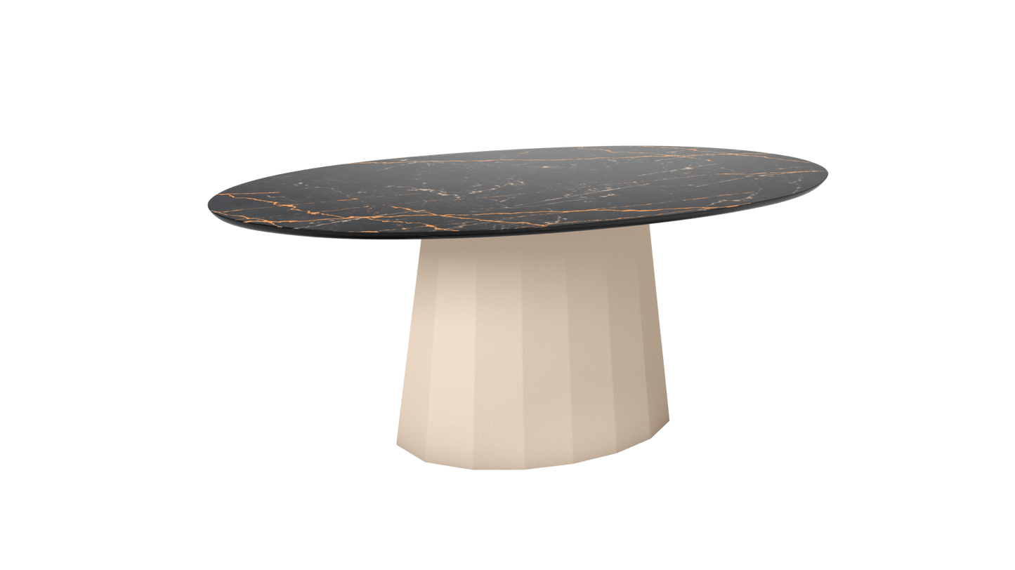 Table basse ovale en marbre avec pied conique en métal 109cm Ankara - MATIERE GRISE - La Maison MilanaiseEggshell 161
