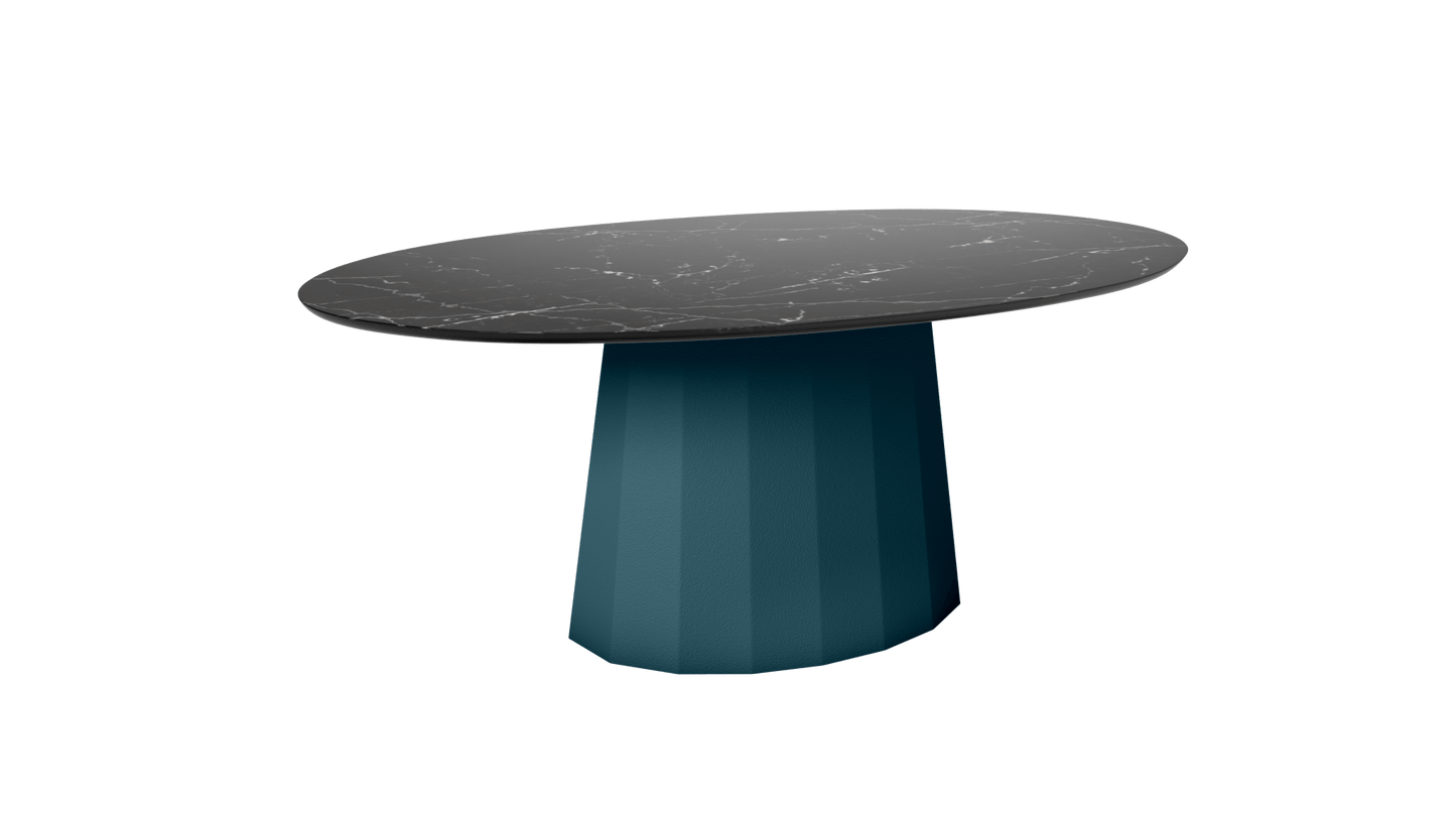 Table basse ovale en marbre avec pied conique en métal 109cm Ankara - MATIÈRE GRISE - La Maison MilanaiseHoule 116Marbre Marquina Noir