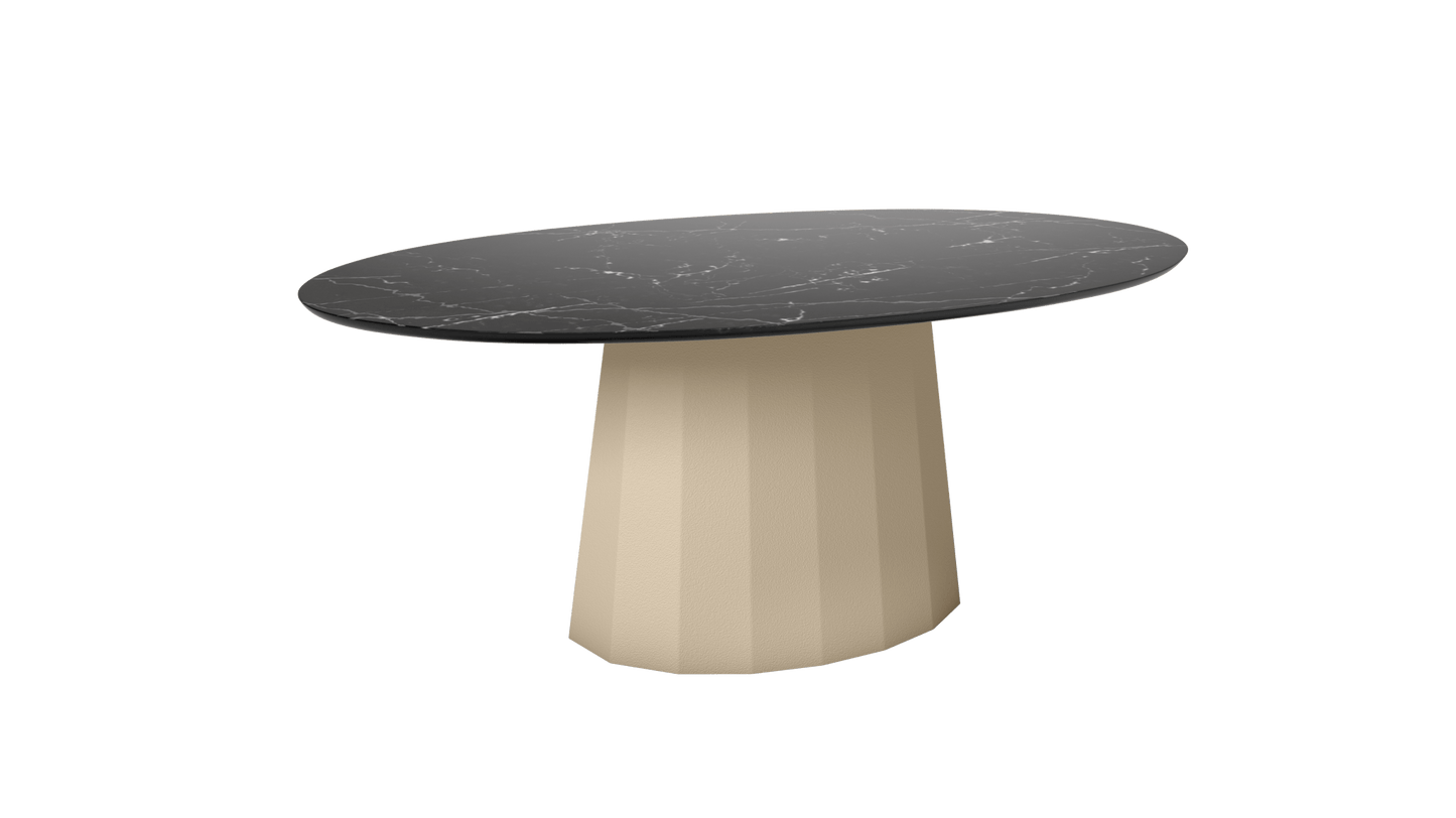 Table basse ovale en marbre avec pied conique en métal 109cm Ankara - MATIÈRE GRISE - La Maison MilanaiseCrème 190Marbre Marquina Noir