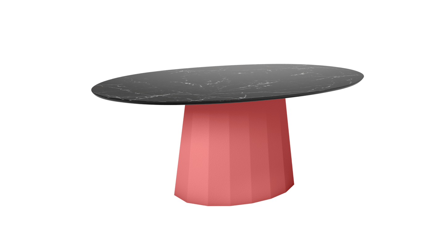 Table basse ovale en marbre avec pied conique en métal 109cm Ankara - MATIÈRE GRISE - La Maison MilanaisePink Lady 163Marbre Marquina Noir