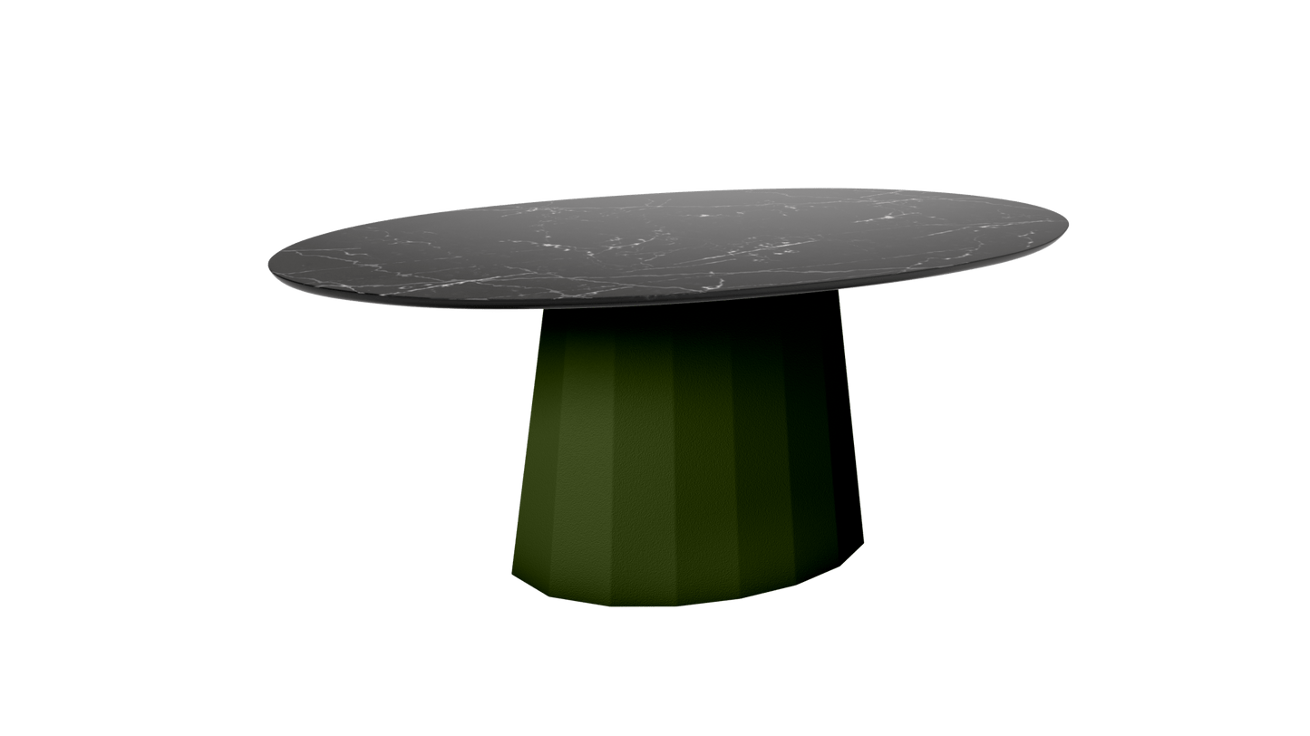 Table basse ovale en marbre avec pied conique en métal 109cm Ankara - MATIÈRE GRISE - La Maison MilanaiseKaki 122Marbre Marquina Noir