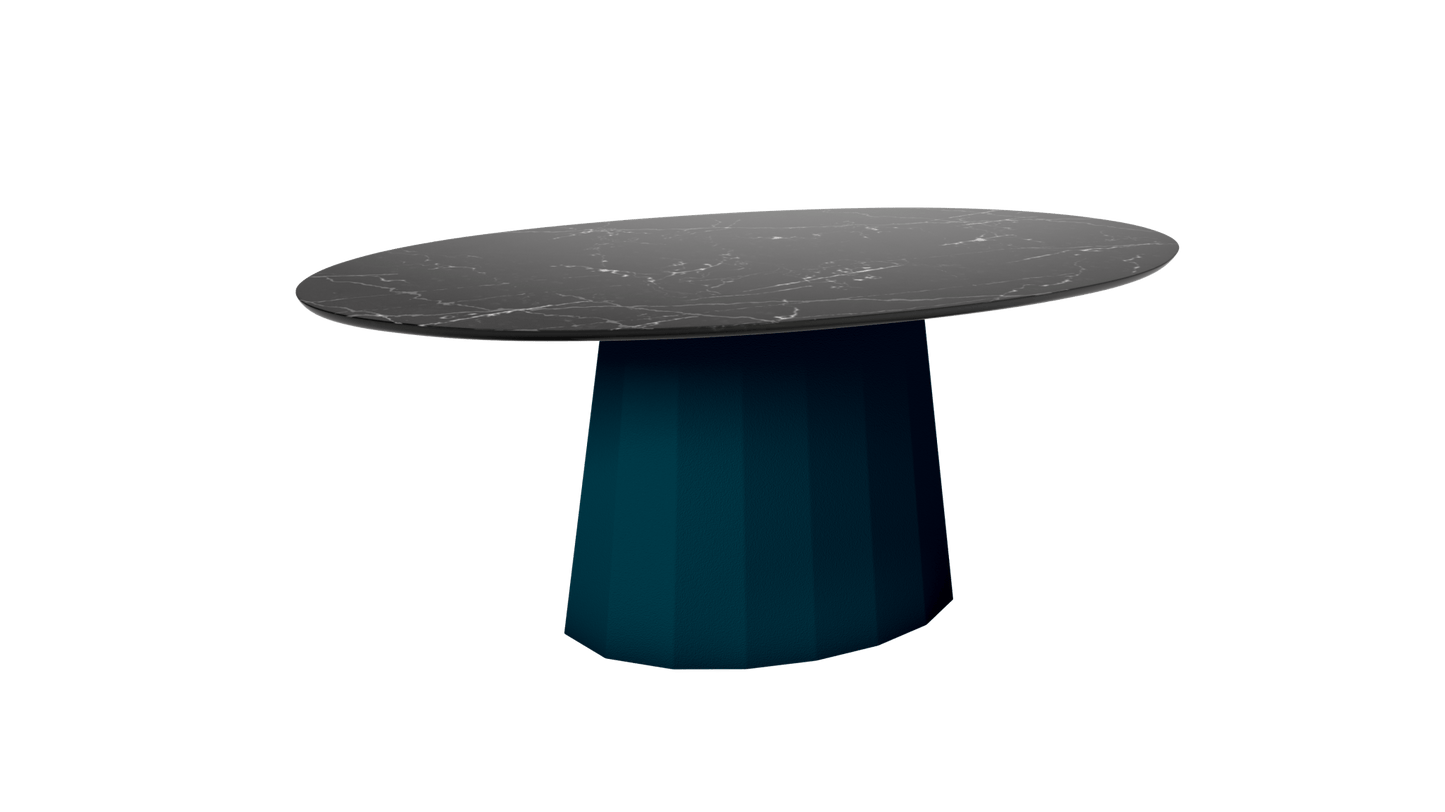 Table basse ovale en marbre avec pied conique en métal 109cm Ankara - MATIÈRE GRISE - La Maison MilanaiseCanard 115Marbre Marquina Noir