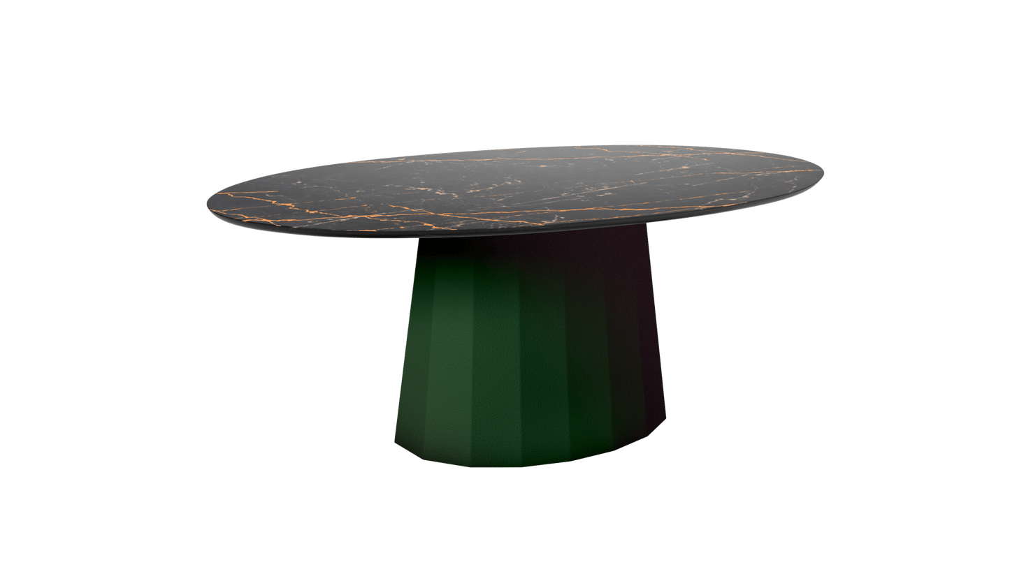 Table basse ovale en marbre avec pied conique en métal 109cm Ankara - MATIERE GRISE - La Maison MilanaiseJekyll 123
