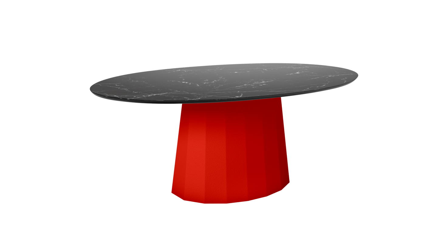Table basse ovale en marbre avec pied conique en métal 109cm Ankara - MATIÈRE GRISE - La Maison MilanaiseCorail 032Marbre Marquina Noir