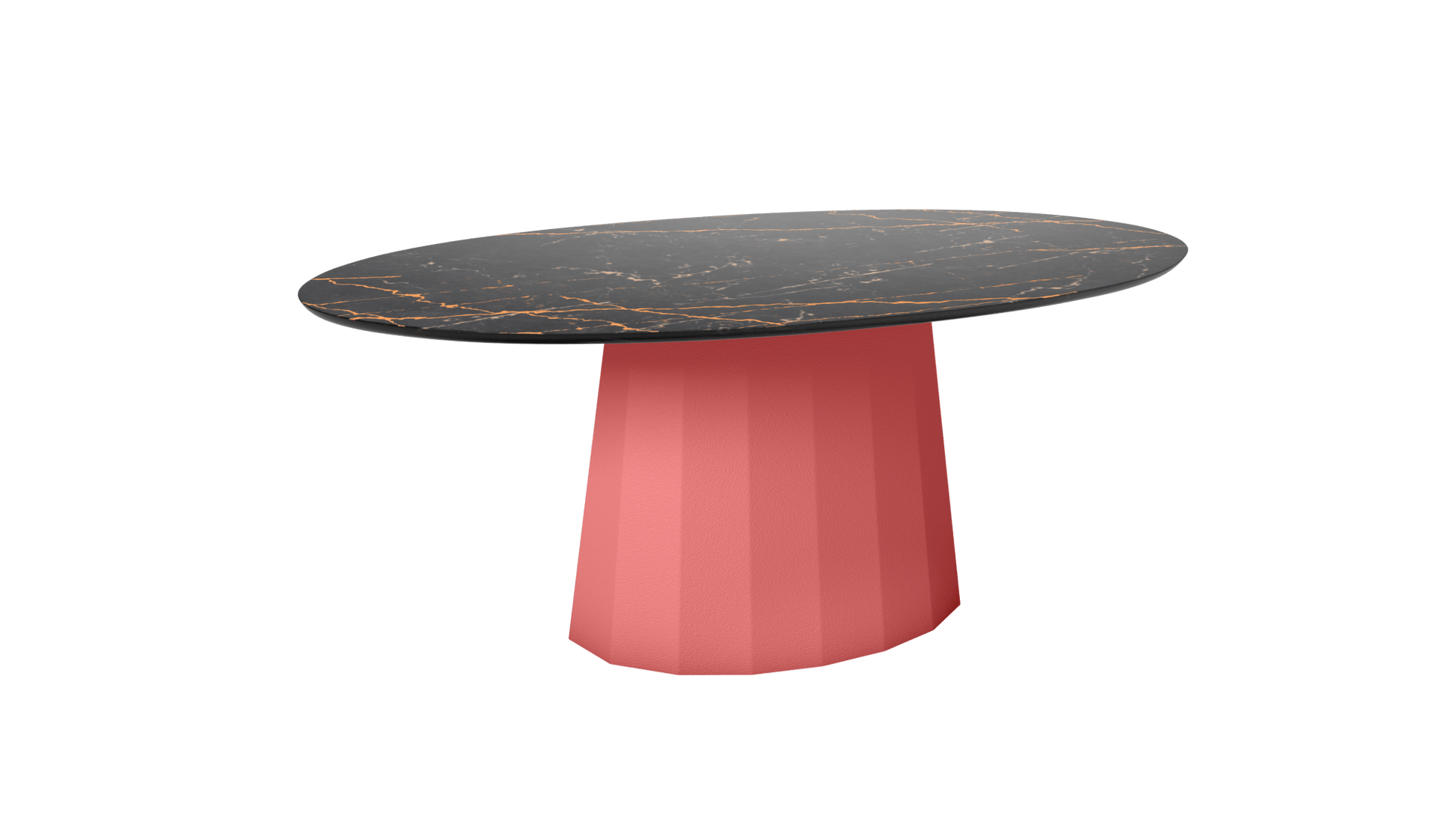 Table basse ovale en marbre avec pied conique en métal 109cm Ankara - MATIERE GRISE - La Maison MilanaisePink Lady 163