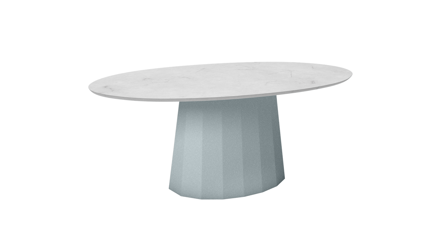 Table basse ovale en marbre avec pied conique en métal 109cm Ankara - MATIÈRE GRISE - La Maison MilanaiseNuage 002Marbre Carrare Blanc