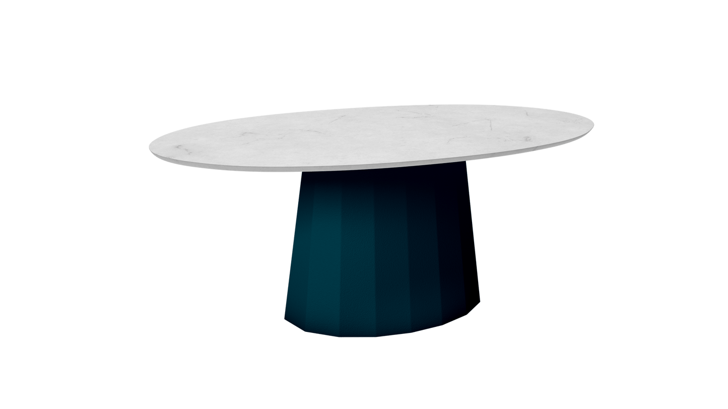 Table basse ovale en marbre avec pied conique en métal 109cm Ankara - MATIÈRE GRISE - La Maison MilanaiseCanard 115Marbre Carrare Blanc