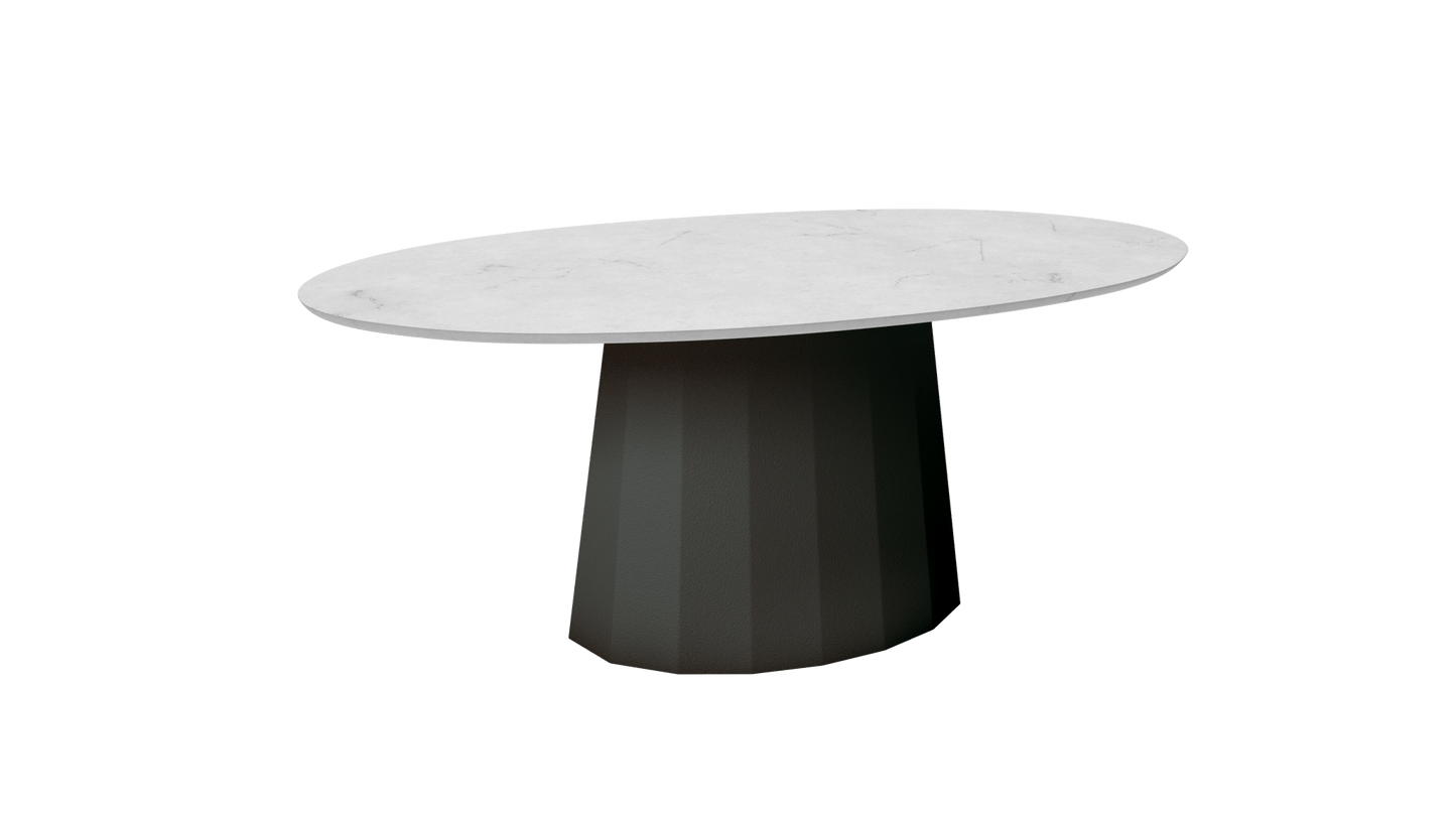 Table basse ovale en marbre avec pied conique en métal 109cm Ankara - MATIÈRE GRISE - La Maison MilanaiseWinners 223Marbre Carrare Blanc