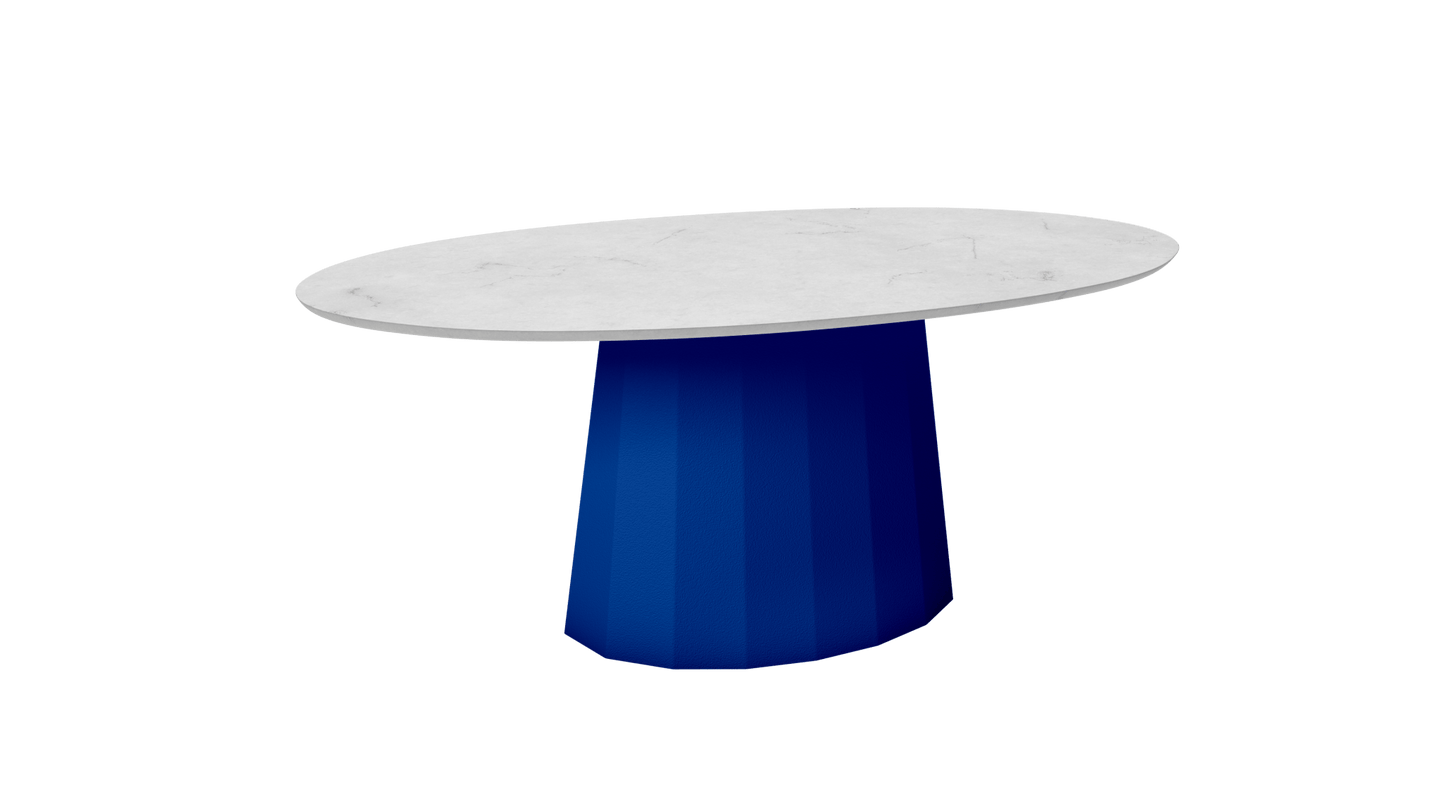 Table basse ovale en marbre avec pied conique en métal 109cm Ankara - MATIÈRE GRISE - La Maison MilanaiseBleu pur 112Marbre Carrare Blanc