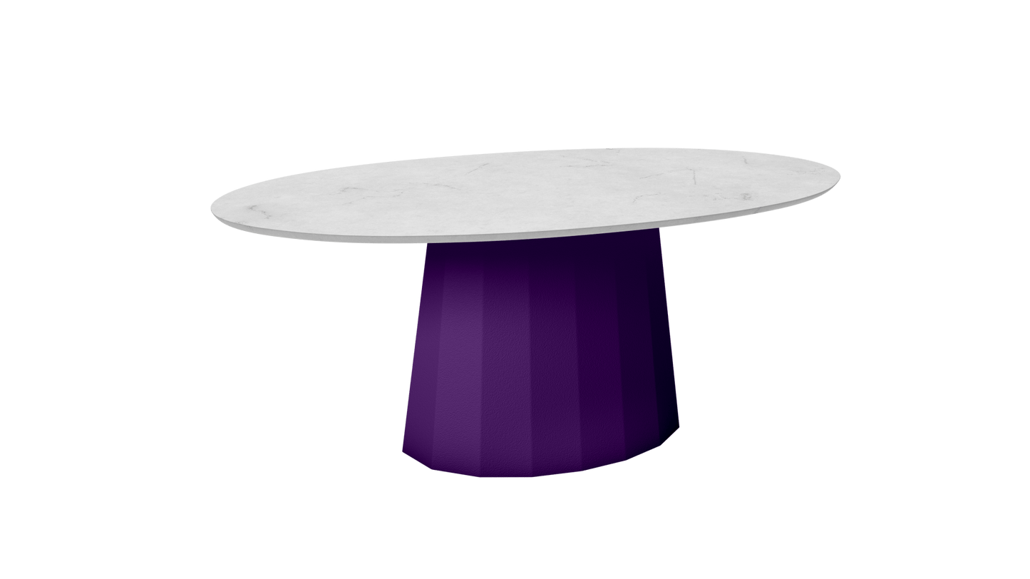 Table basse ovale en marbre avec pied conique en métal 109cm Ankara - MATIÈRE GRISE - La Maison MilanaiseUltra Violet 172Marbre Carrare Blanc