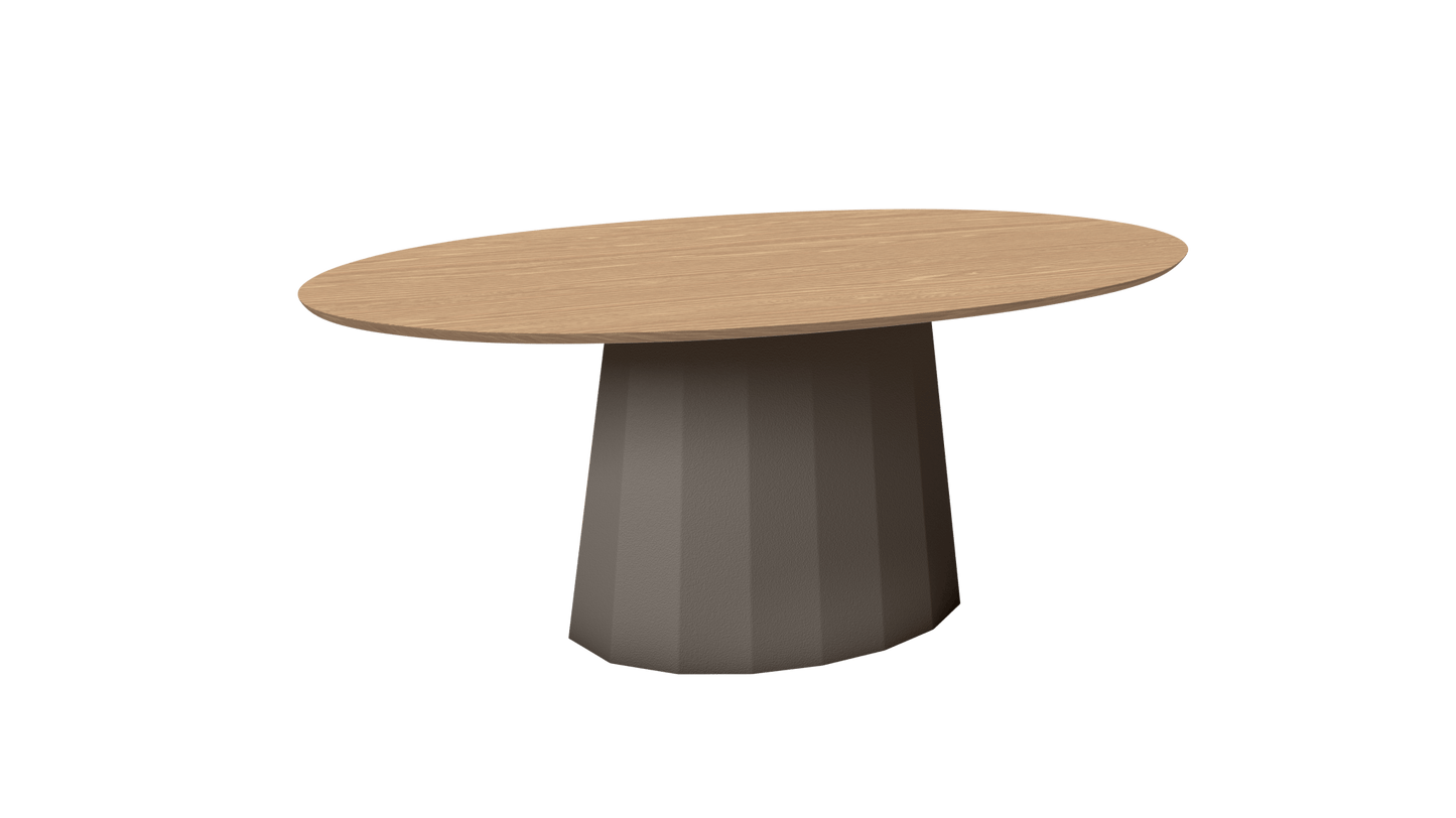 Table basse ovale en métal avec pied conique 109cm Ankara - MATIÈRE GRISE - La Maison MilanaiseANKARATABLEBASSEOVALEMET - 20Taupe 192Chêne