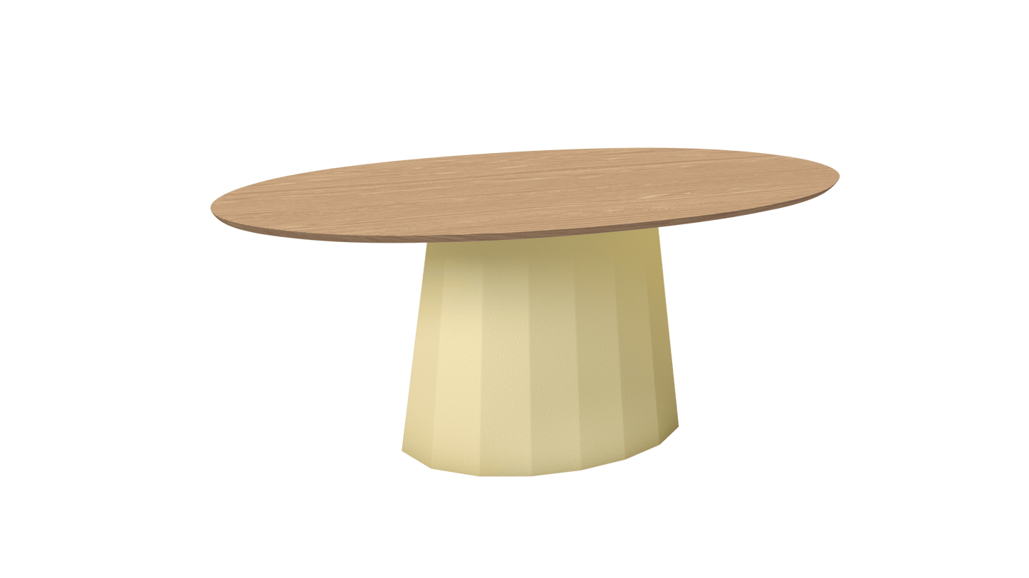 Table basse ovale en métal avec pied conique 109cm Ankara - MATIÈRE GRISE - La Maison MilanaiseANKARATABLEBASSEOVALEMET - 70Champagne 231Chêne