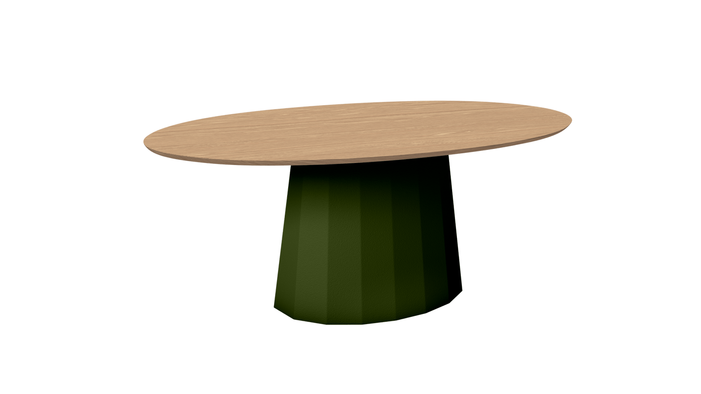 Table basse ovale en métal avec pied conique 109cm Ankara - MATIÈRE GRISE - La Maison MilanaiseANKARATABLEBASSEOVALEMET - 56Kaki 122Chêne