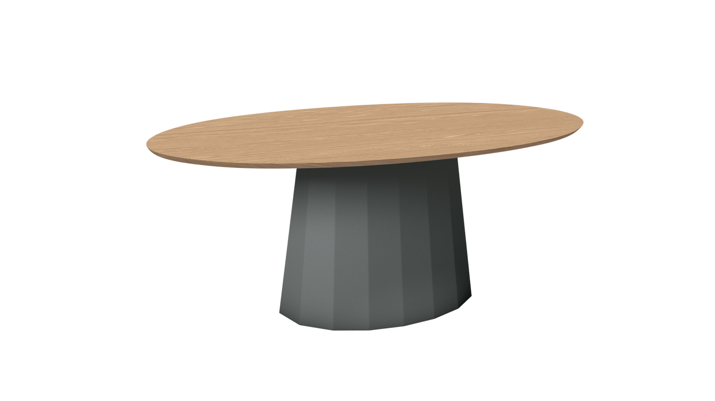 Table basse ovale en métal avec pied conique 109cm Ankara - MATIÈRE GRISE - La Maison MilanaiseANKARATABLEBASSEOVALEMET - 8Orage 221Chêne